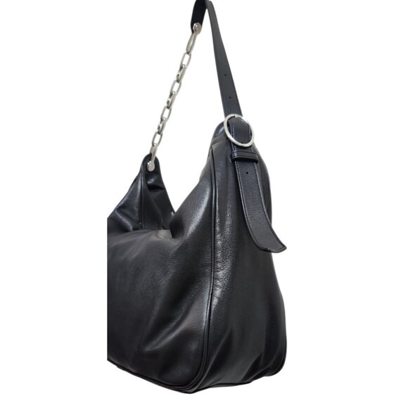 MARC JACOBS THE TEMPO LEATHER HOBO SHOULDER BAG BLACK - Picture 7 of 16